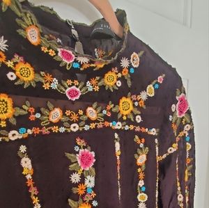 Exquisitely embroidered long sleeve blouse